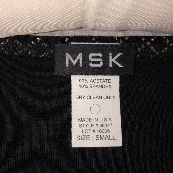 MSK S Evening Metallic Gold Silver on Black Sleeveless Tank Top - Picture 7 of 8